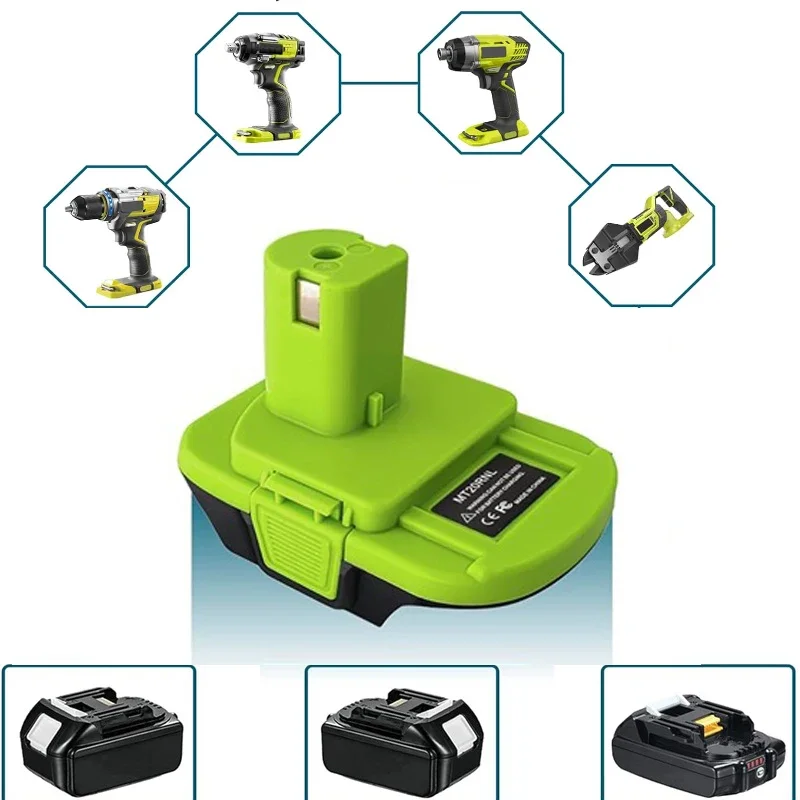 Battery Adapter Converter Use for Ryobi 18V Tools Converts for Makita 18V Li-ion Battery to For Ryobi 18V One+ Power Tools