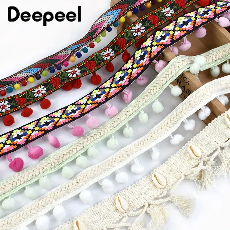 

2Yards Beige White Tassel Lace Trim Knitted Fabric Beaded Fringe Garment Decoration Band DIY Handmade Craft Sewing Accessories