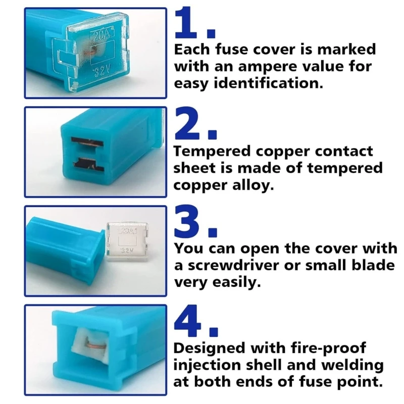 36Pcs Car Cartridge Fuses Low and Tall/Standard Box Fuses