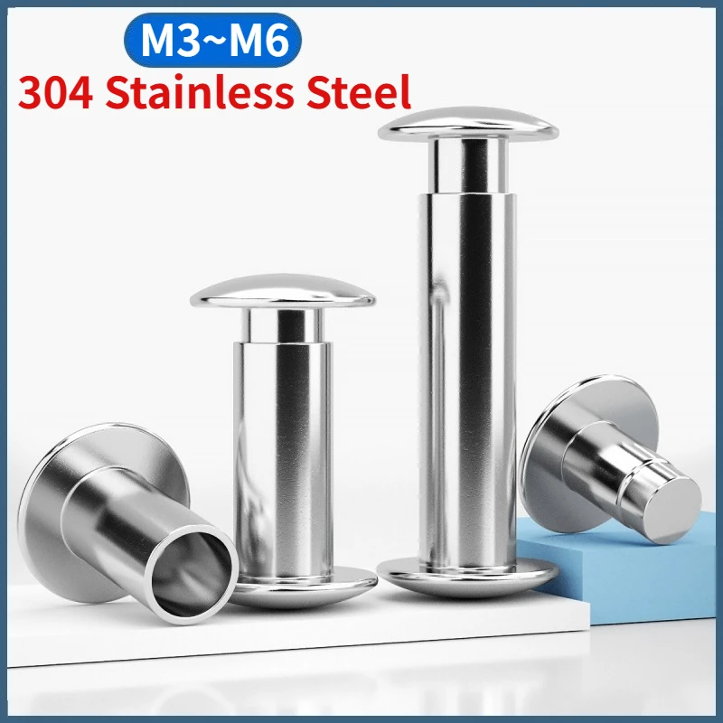 5/10/20/100sets M3 M4 M5 M6 304 Stainless Steel Round Mushroom Head Semi Hollow Set Male and Female Blind Rivet