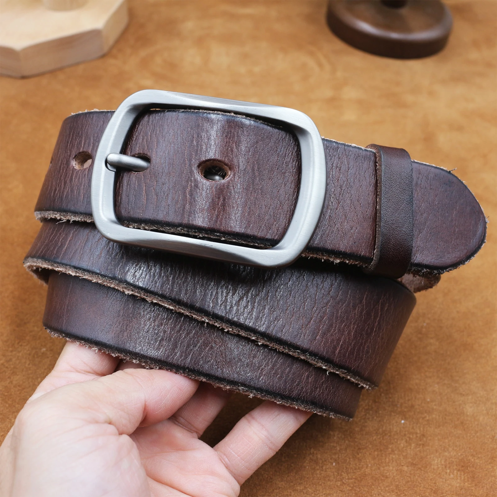 Ceintures en cuir véritable de - Leather Belt Braided avis et prix