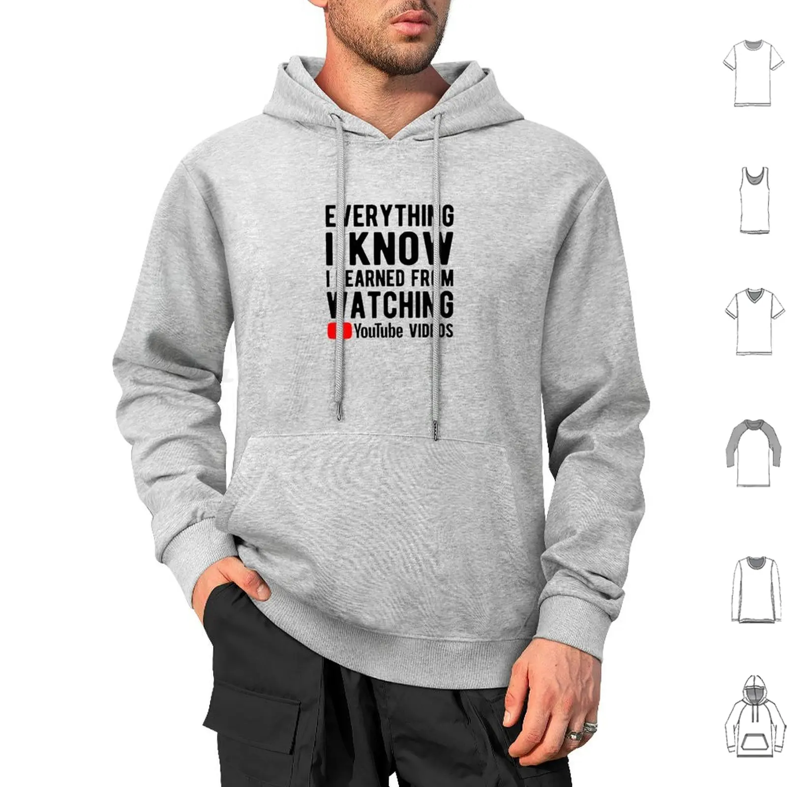 Everything I Know I Learned From Youtube Videos Hoodies Long Sleeve Youtube You Tube Youtuber DIY How To Videos