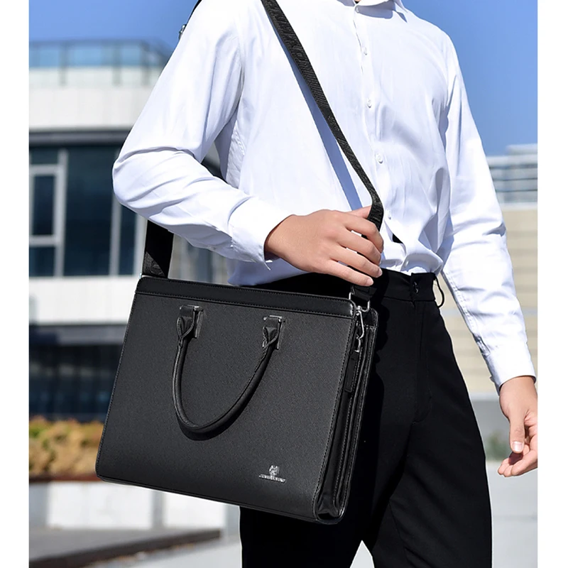 حقائب رجالية حقيبة تنفيذية مصمم PVC مكتب الأعمال الكتف مربع الجانب كمبيوتر محمول رسول Crossbody A4 حقيبة المستندات