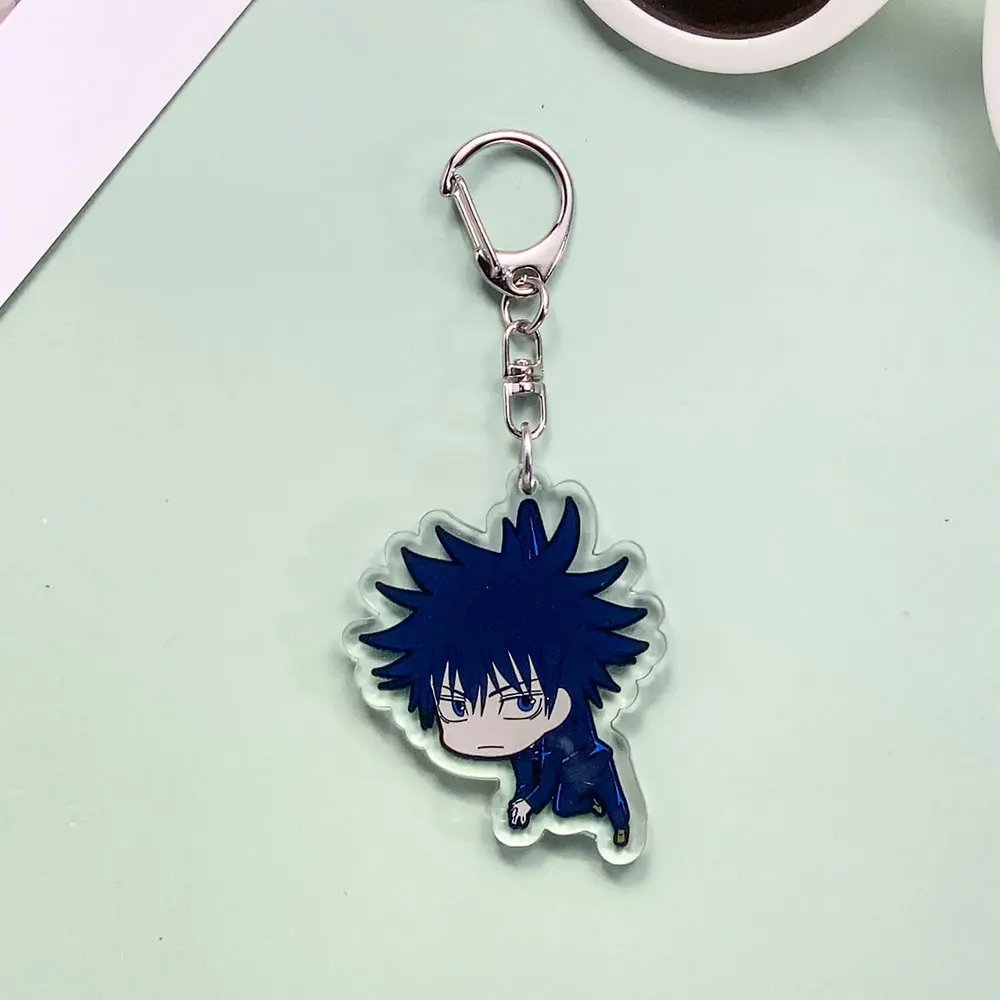 شخصيات أنيمي Jujutsu Kaisen الاكريليك سيارة المفاتيح اكسسوارات Kawaii حقيبة Charms ظهره قلادة حلقة رئيسية هدايا للأصدقاء