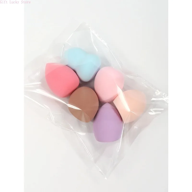 إسفنجة تجميل متوسطة الحجم 3/6/10/20/42 قطعة، لون وشكل عشوائي، إسفنجة تجميل لخلط الأساس، سائل، كريمي وبودي