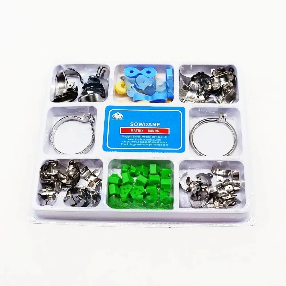 1pc 80pcs Dentals Sectionals Contoureds Metals Matrices  Wedges set with M4 matrices Silicons add-on wedges Clip Ring