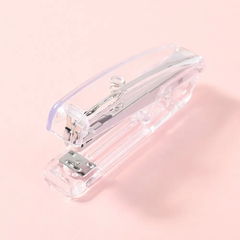 Manual Transparent Stapler Transparent Rose Gold Paper Stapler Portable Simple Book Binding Machines School Office Supplies