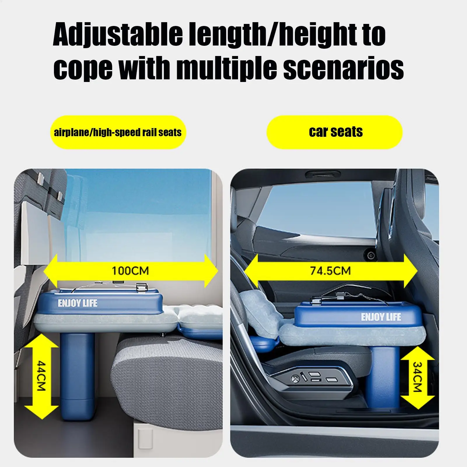 

Telescopic Adjustment Toddler Airplane Bed Inflatable Seat Extender Bed Foldable Portable Soft Baby Air Mattress For Car Seat