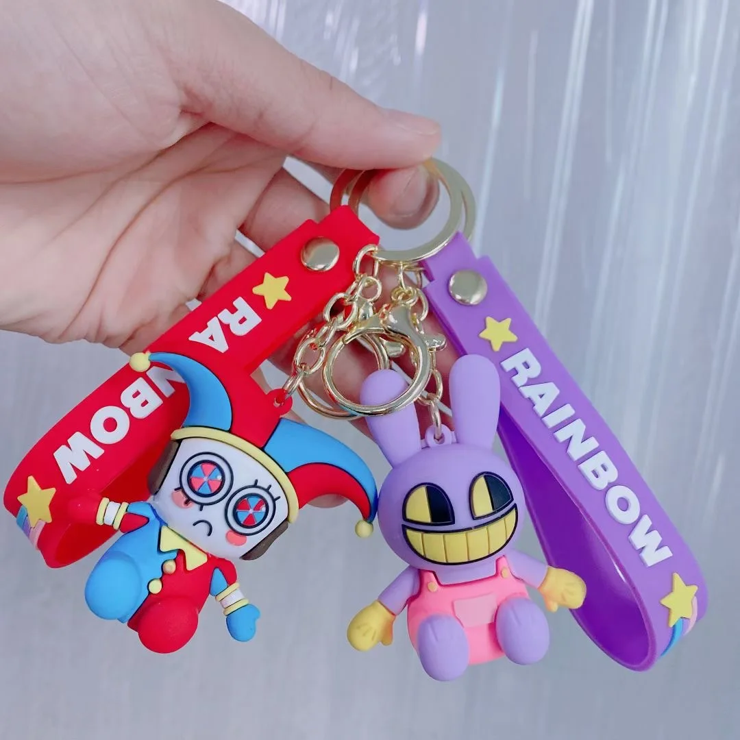 Magical Digital Circus Pomni Jax Silicone Cartoon Keychain Toy Theater Rabbit Doll Filling Toy Children's Christmas Gift