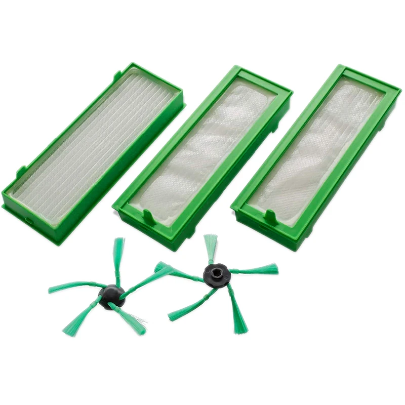 Accessories Set For Vorwerk Kobold VR200 & VR300 Vacuum Robots - 3X HEPA Filters & 2X Side Brushes