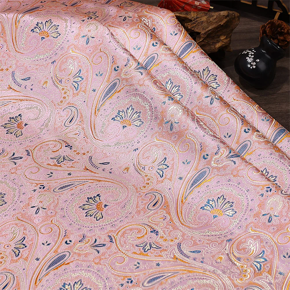 50x75cm Spiral Flower Pattern Jacquard Brocade Damask Fabrics for Sewing DIY Cheongsam Kimono Dresses Patchwork Sewing Materials view 3