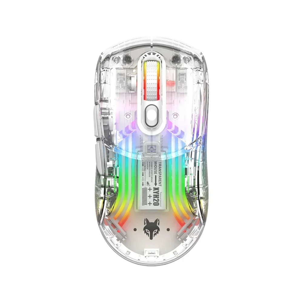 

XYH20 BT5.0 2.4G Wireless mouse three-mode Transparent RGB mechanical mouse Gaming esports silent mouse Wired