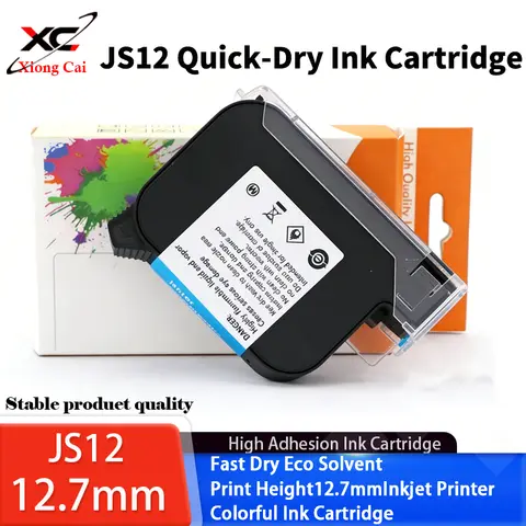 JS12 JS12+printer ink cartridge quick drying 12.7mm  25.4mm 2588+ universal handheld inkjet printer unencrypted