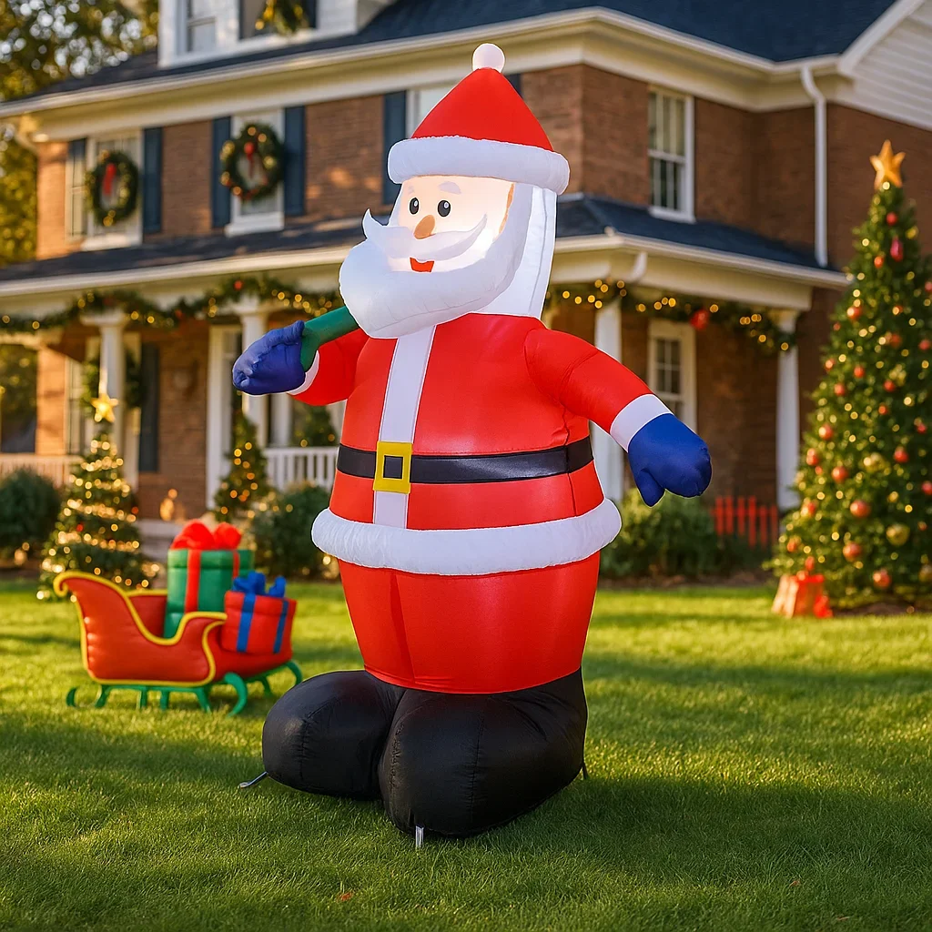 1.2M/3.9FT Opblaasbare Kerstman met Gift Bag Verlichting LED Home Decoraties Speelgoed Yard Xmas Vakantie Levert Party ornamenten