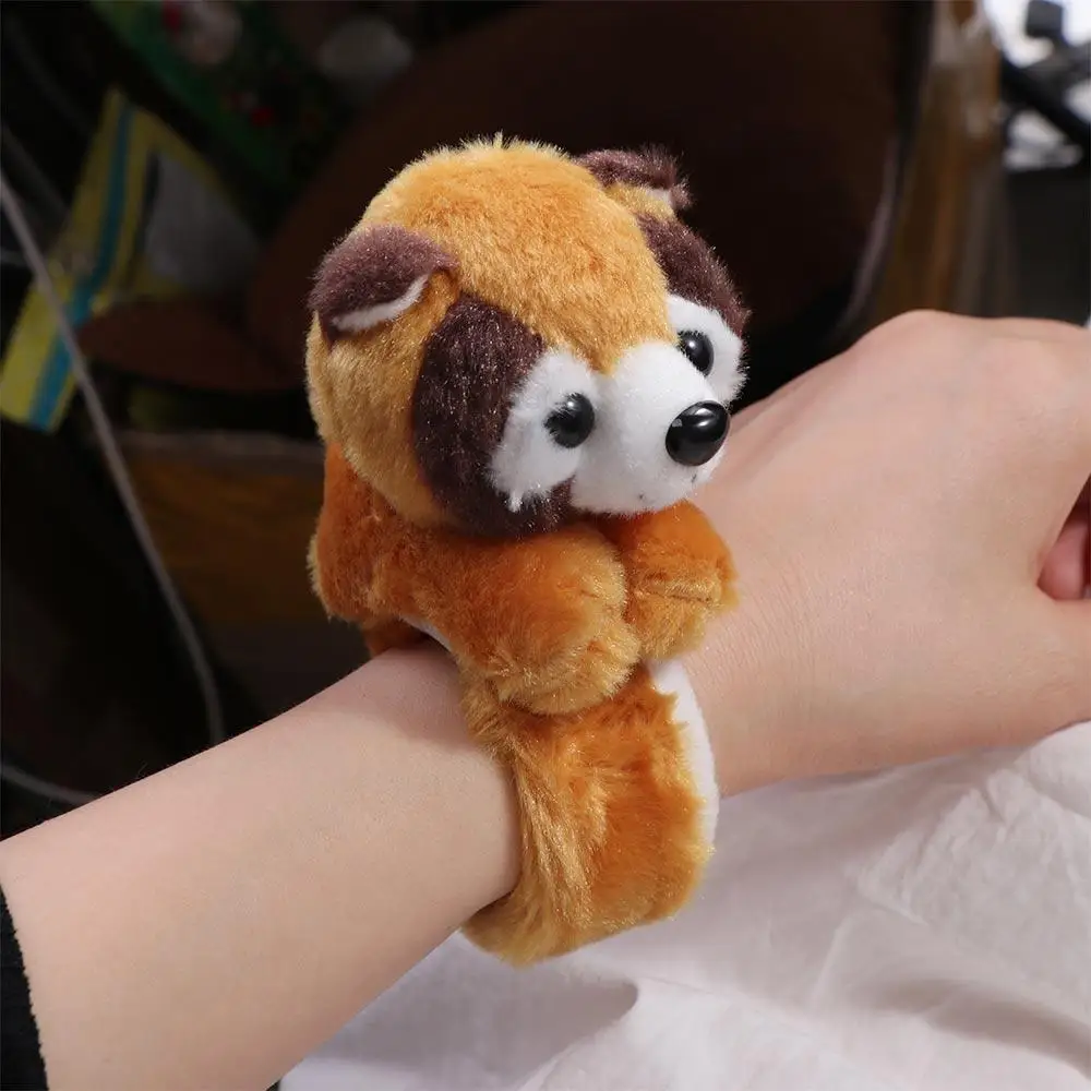 Jungle Animal Stuffed Animal Wristband Clap Circle Rabbit Bunny Cartoon Slap Bracelet Plush Toy Comfortable Children Gifts