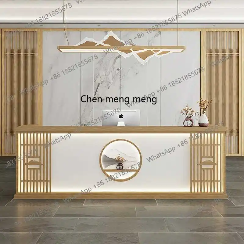 Chiński bar hotelowy Recepcja hotelowa B&B Caier Sklep z masażami stóp Strona kasy centrum zdrowotnego Recepcja z litego drewna