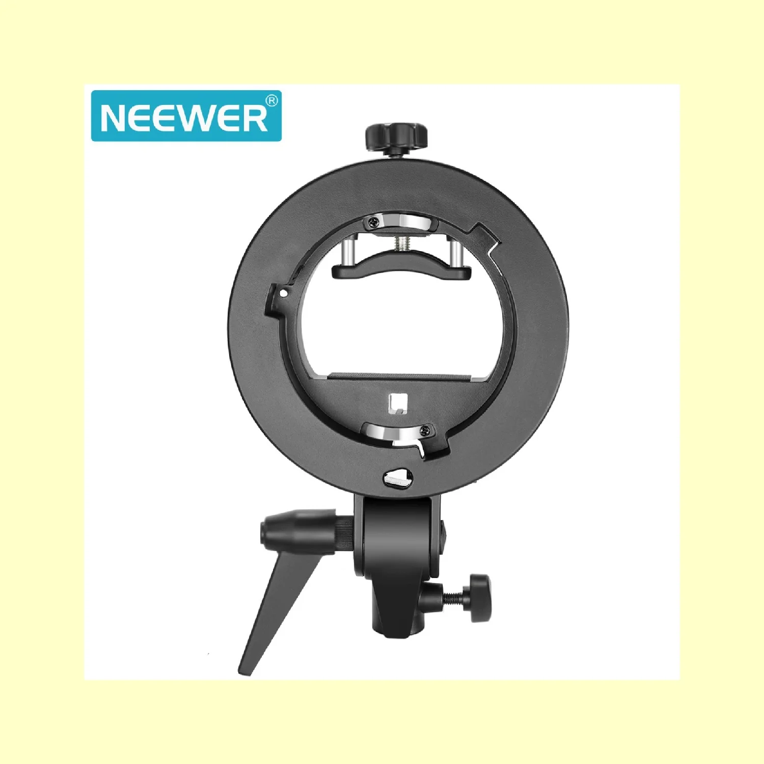 Кронштейн Neewer S-типа с креплением Bowens – совместим с Godox AD200Pro, NEEWER Z760, NW760, NW700, TT560, Q3 и квадратными вспышками Speedlite.