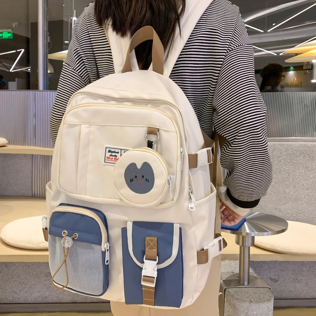 Cute Corduroy Women Backpack Solid Color Female Student Schoolbag For Teenage Girl Travel Shoulder Bags School Bagpack