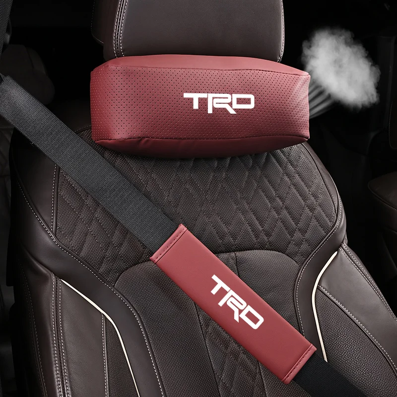 Soft Car Seat Headrest Neck Pillow Seat Belt Shoulder Protector For Toyota TRD Corolla Camry Yaris Rav4 Prado CHR VI C HR Reiz