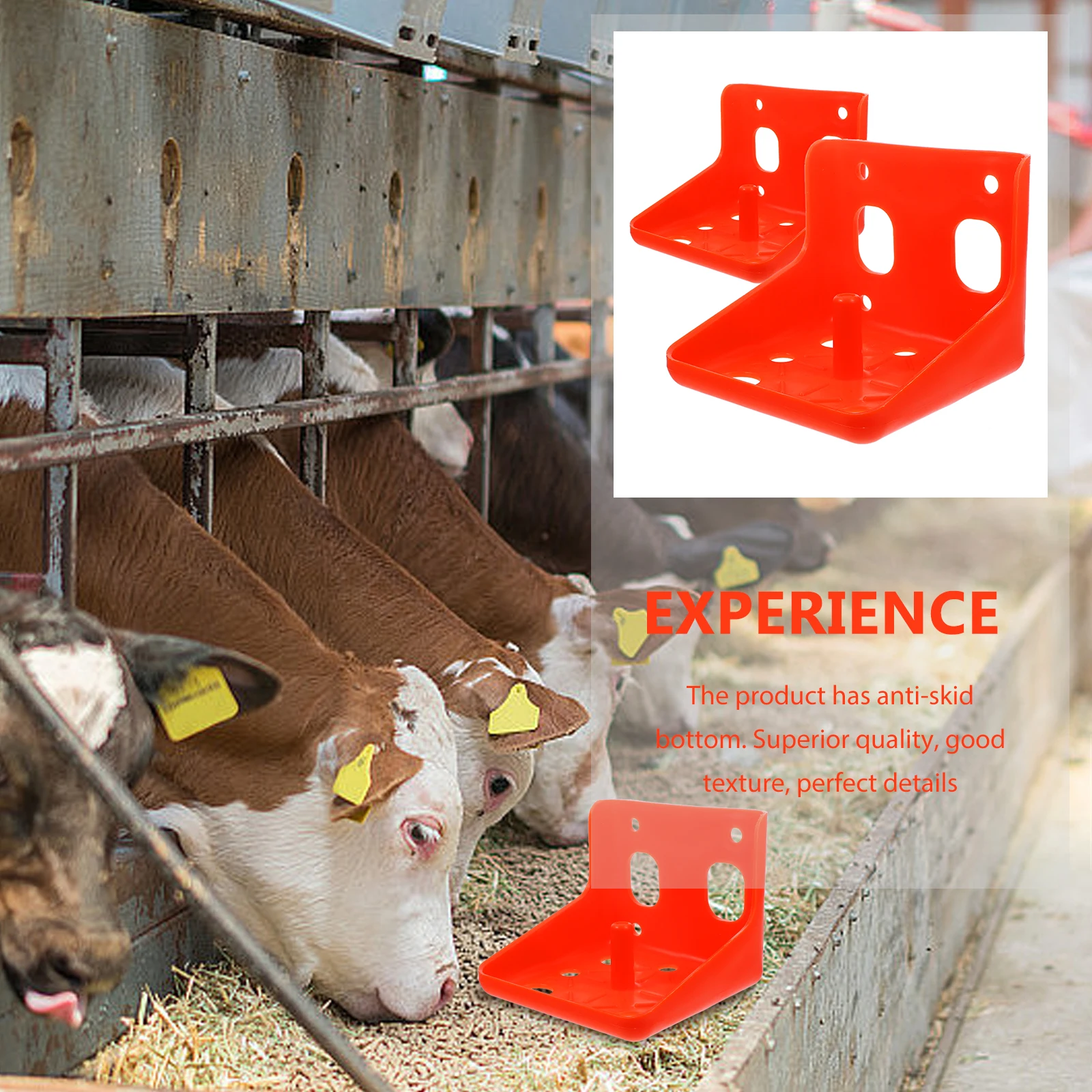 

2pcs Salt Block Holder Lick Brick for Sheep Cattle Horses Goat Farm Feeder Small Size Durable Anti Skid Bottom Easy Assemble