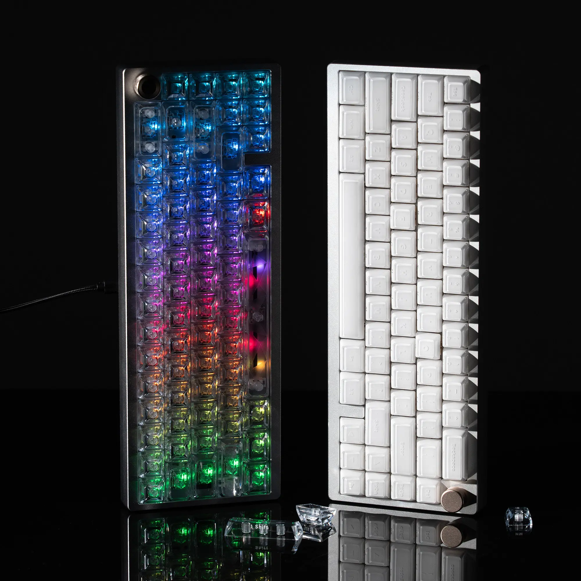 Womier Ice Cube Keycaps ASA Profile Transparent PC Custom 126 Keys DIY Minimalist Style Mechanical Keyboard Accessories Gift