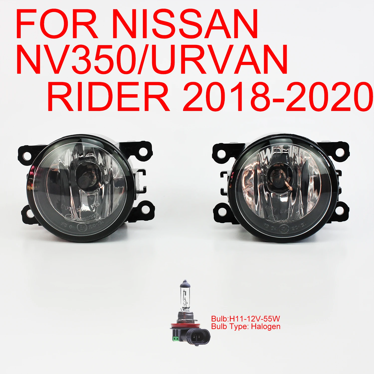 Universal Fog Light Driving Lamps For Nissan Urvan / NV350 /Rider 2018 2019 2020 Passenger & Driver Side with H11 12V 55W Bulb