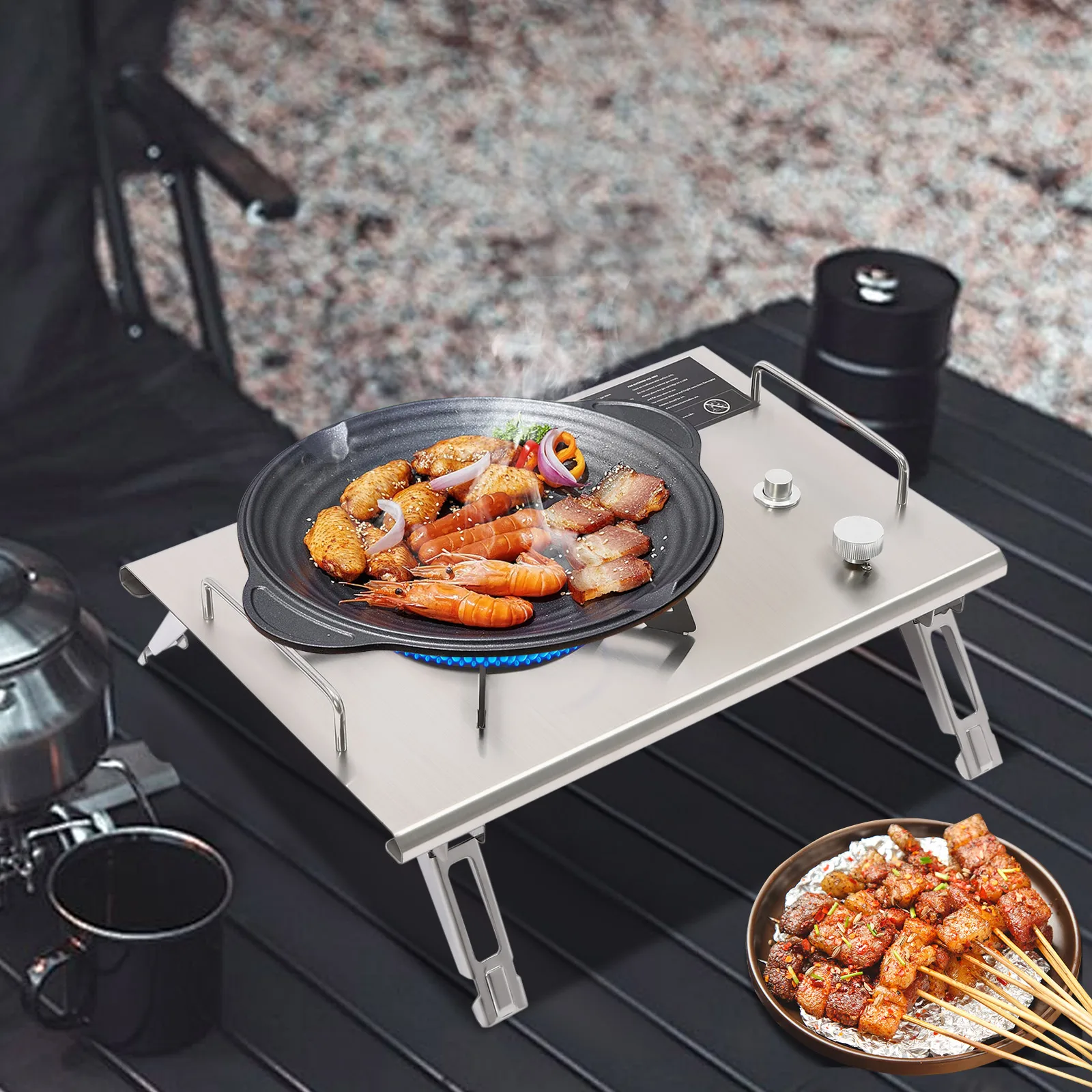 

High-Safety Outdoor Gas Stove Insulated Bottom Shield&Pure Copper Sealed Valve Prevents Gas Leakage&Flame Runoff