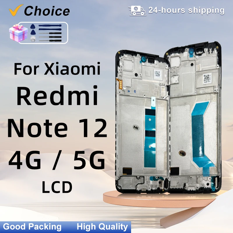 6.67'' AMOLED For Xiaomi Redmi Note 12 Pro 4G LCD Display Touch Screen With Frame Digitizer Assembly 2209116AG 2209116AG Screen