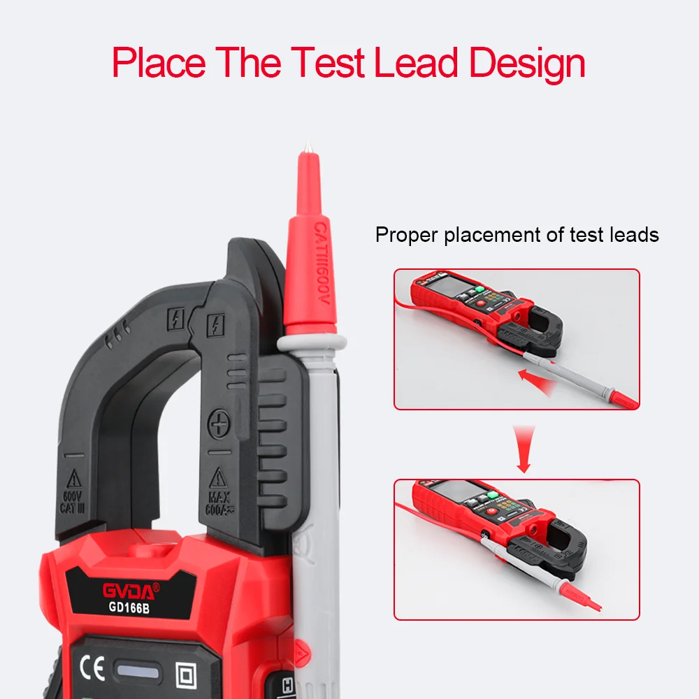 GVDA-Profissional Digital Clamp Meter, Multímetro Inteligente, True RMS, Alcance Automático, NCV, DC, Testador de Tensão AC, Voltímetro