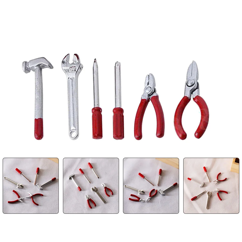 6 Pcs Wow House Tool Mini Accessory Wear-resistant Miniature Tools Decorative Stuff Alloy Children Toy Toys