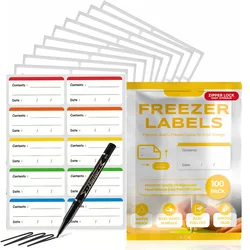 100pcs Date Freezer Labels Easy Peel Off Postage Meter Label Color Coding Frozen Food Label Holders Stickers Canning Jar Labels