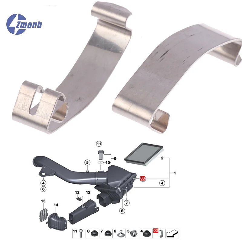 New！2Pcs 13711716113 Engine Air Filter Housing To Mass Air Flow Spring Clip For F20 3 Series F30 F35
