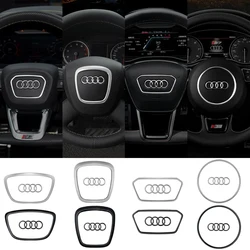 1PC Suitable For AUDI A6L Q7 Q3 Q5 A7 2005-2024 A5 A3 A4L A8L 2005-2016 A8 Q5L Car Steering Wheel Logo Decorative Ring Sticker