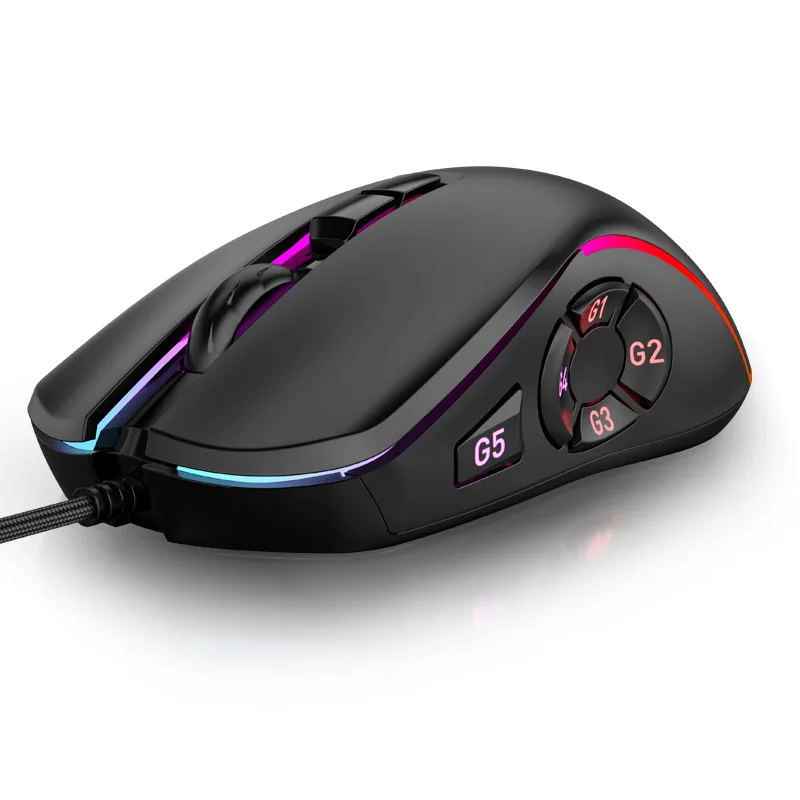 Game Wired Mouse 7200 DPI Optoelectronic 10 Button RGB Macro Definition E-sports Game Mouse Professional Chicken Eating