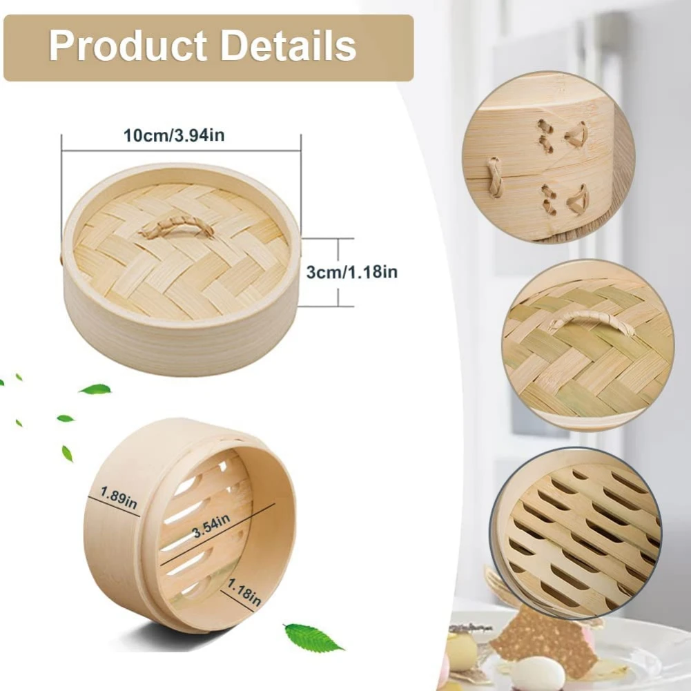 Bamboo Steamer Steamed Buns Dim Sum Rice Home Kitchen Taro Dumplings Steamer Rack Steaming Tray With Cover Home Cooker