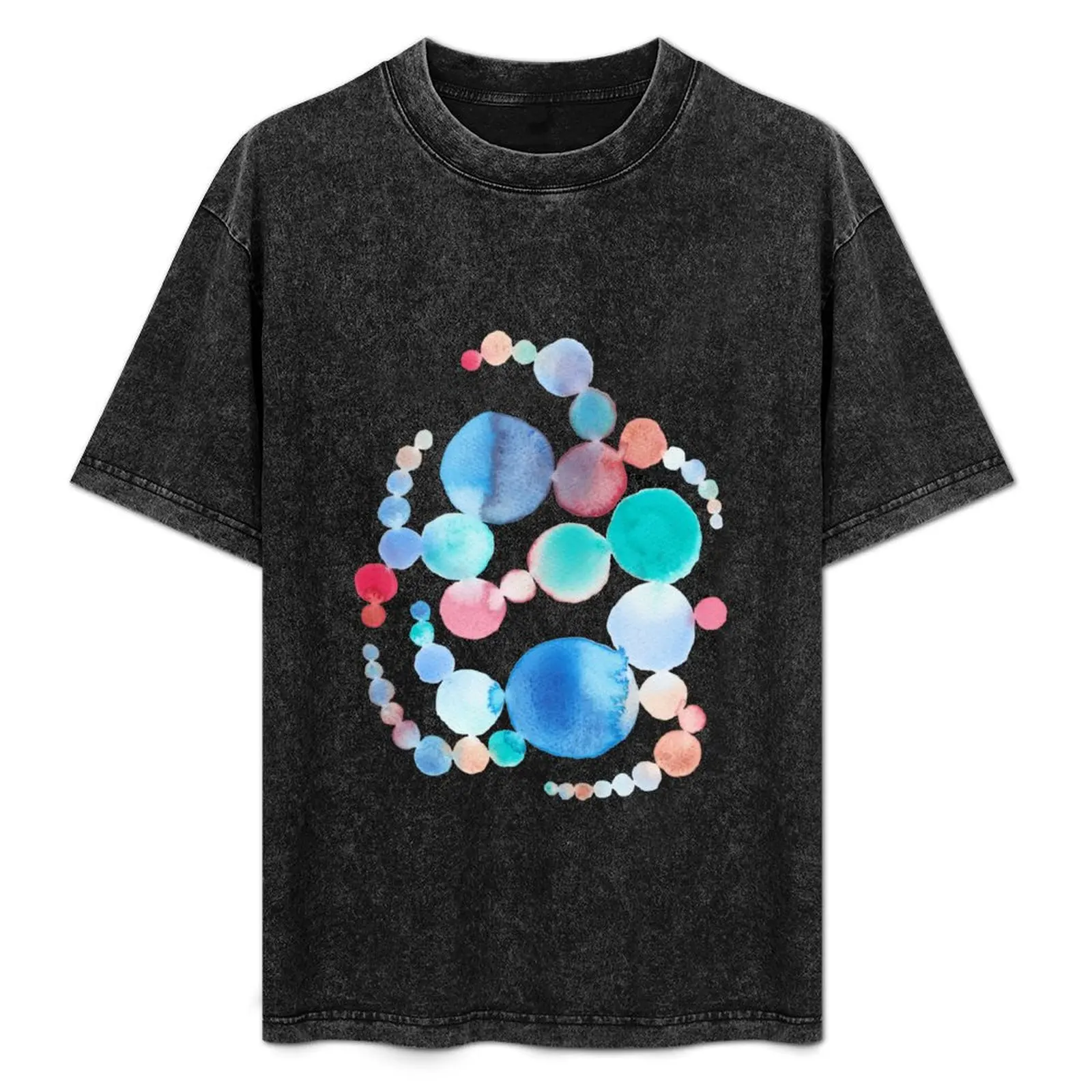

Blue and crimson abstract watercolour painting T-Shirt Holiday Simple Tee Shirt