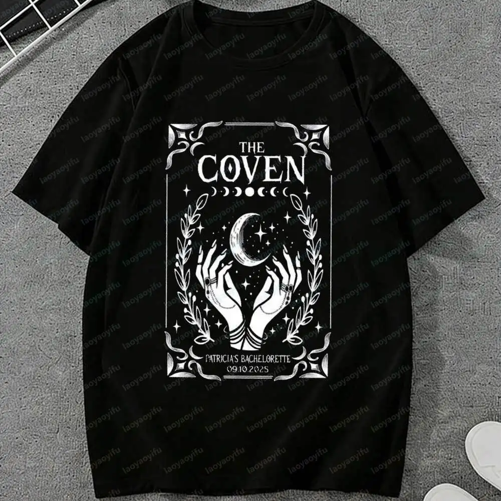 Witchy Bride & Coven Shirts Halloween Bachelorette Party Tees Witchy Bachelorette Gothic Wedding T-Shirts Bride Team Witch Shirt