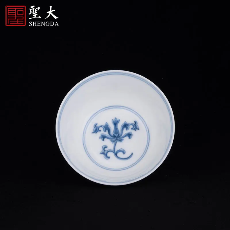 |masters cup in the hand draw blue grass monastery lines lie enough light jingdezhen ceramic all hand sample tea cup