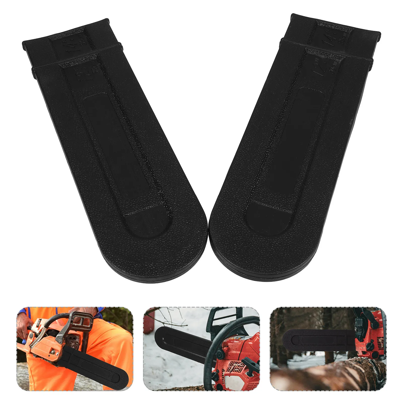 2Pcs 14-Inch Chainsaw Bar Cover Heavy-Duty Plastic Guide Sleeve Protector Easy Install Chainsaw Storage Case Outdoor Power Tools