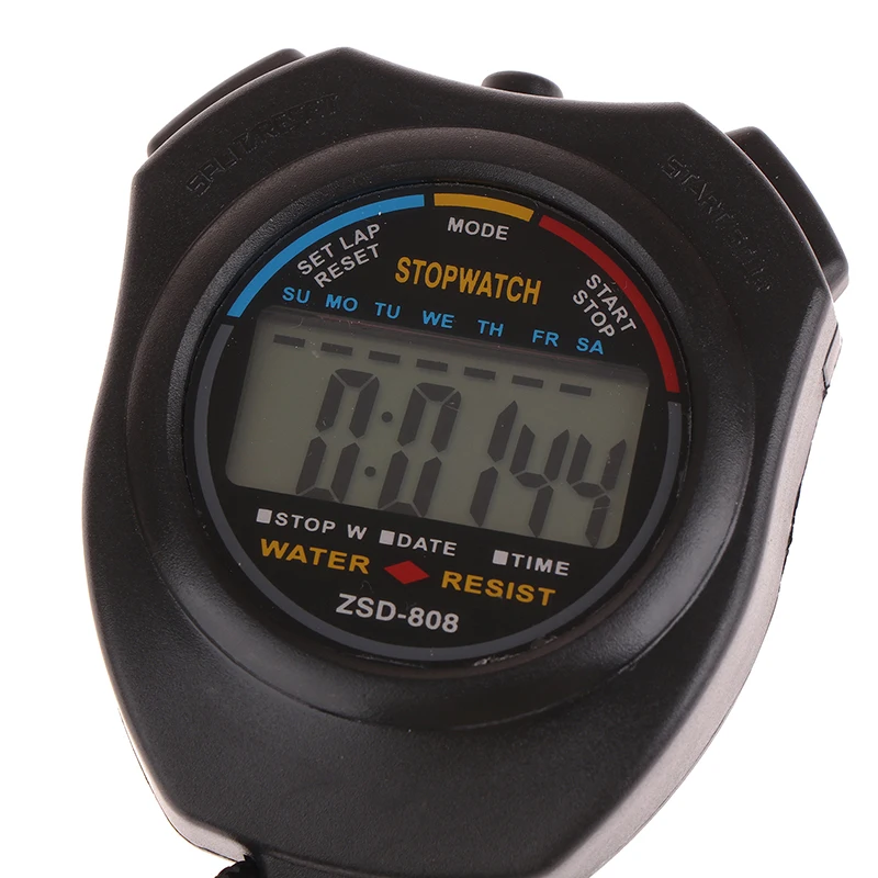 1PC LCD Timer Stop Watch Timer Tool Black New Portable Waterproof Chronometer Handheld Stopwatch Digital Sport Stopwatch