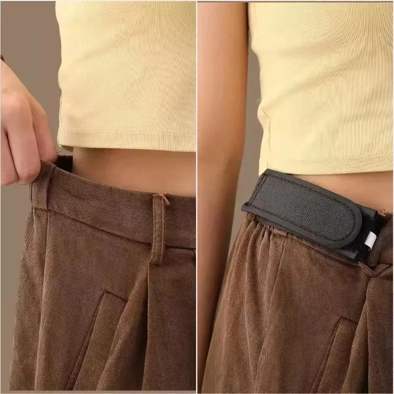 حزام خصر كسول بشريط سحري، تصميم بدون إبزيم، نايلون فائق النعومة، مرن قابل للتعديل بدون حلقة لسهولة الارتداء #5