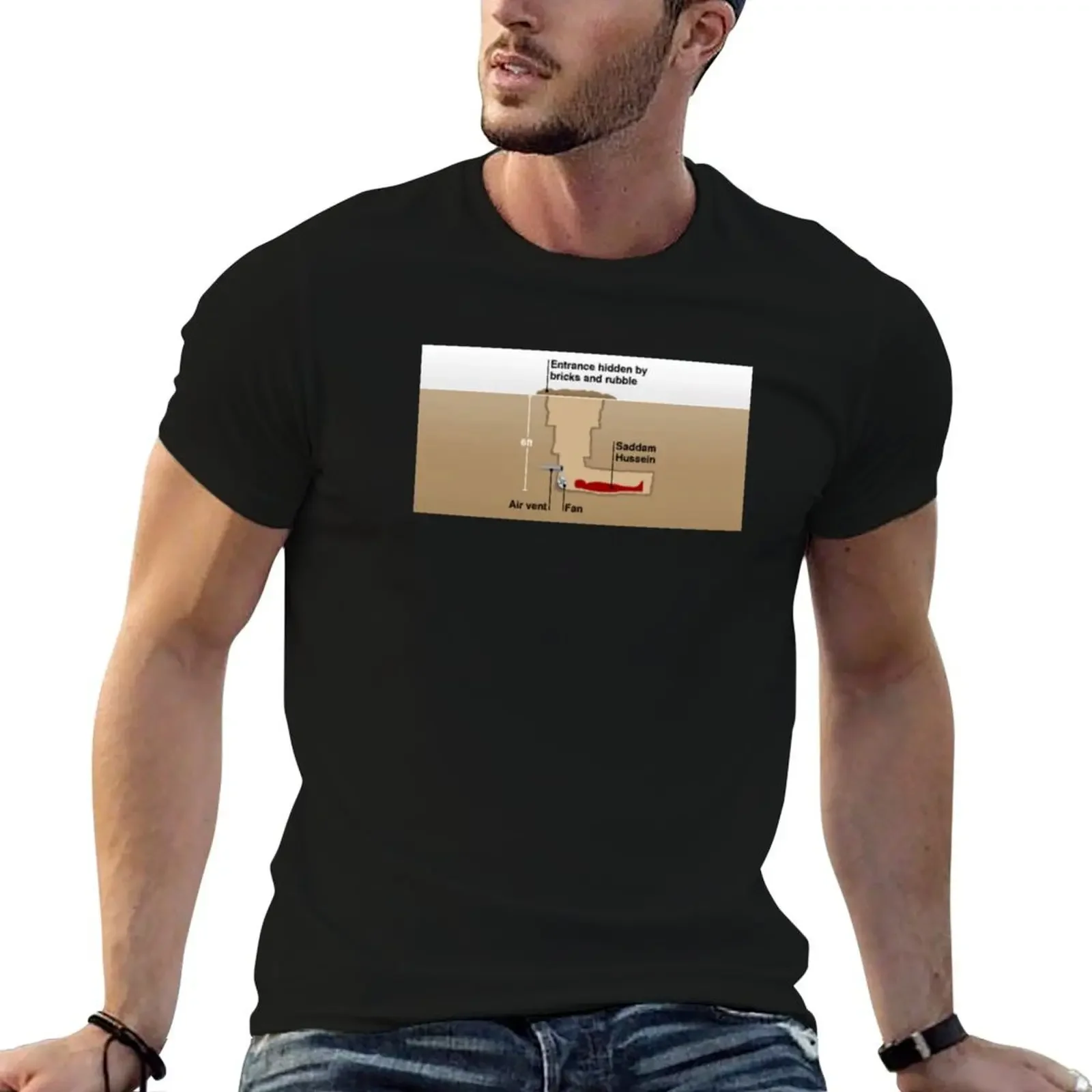 Saddam Hussein Hiding Space Shirt T-Shirt Luxury man Blouse outfits for men