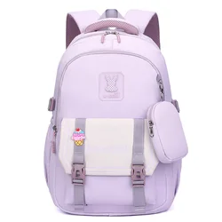 Mochila escolar con estuche para lápices para niñas, mochilas escolares de nailon de alta resistencia para niñas adolescentes, mochila Kawaii, lindas bolsas para libros