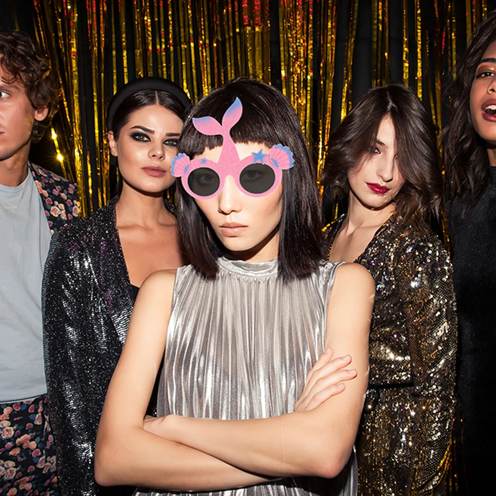 2 pçs havaiano luau óculos sereia festa favores diversão óculos para celebração de aniversário festas de praia traje tropical vestir-se