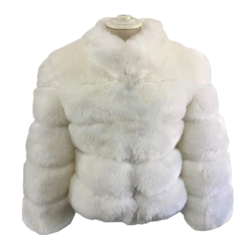 Women Winter Luxury Faux Fox Fur Coat Slim Long Sleeve Collar Faux Fur Jacket Outwear Fake Fur Coats