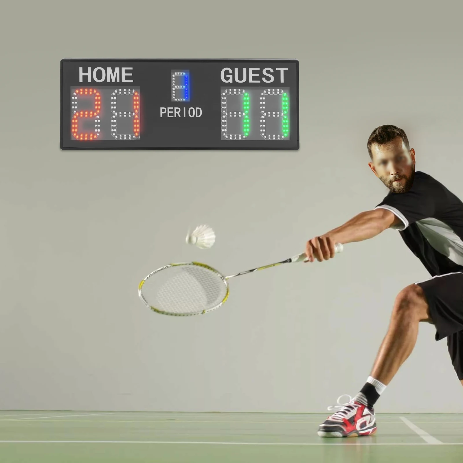 Elektronisch scorebord Draagbaar wedstrijdscorebord voor tennisbasketbal Biljart Basketbal LED-scorebord Afstand 30M