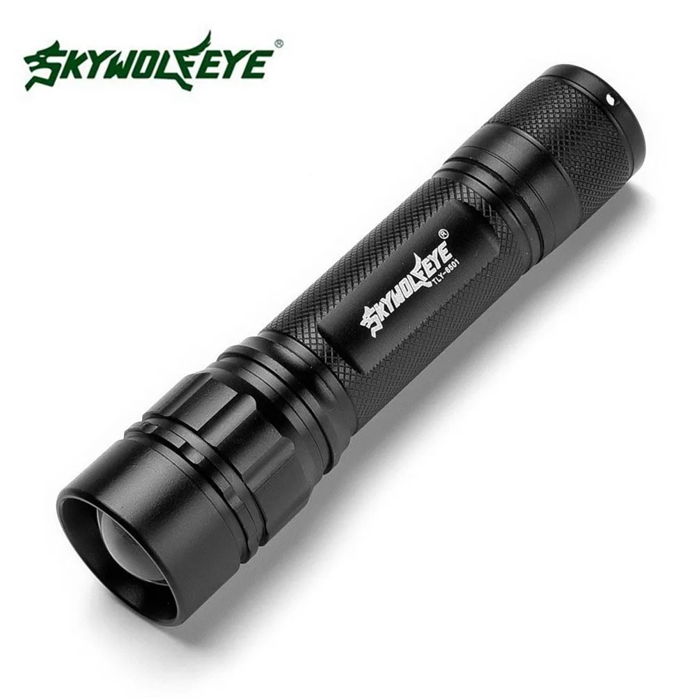 

000 Hours LED Flashlight 111*26*22mm 120mm After Telescopic 18650 Battery Aluminum Alloy XPE Hot Sale Black Brand New