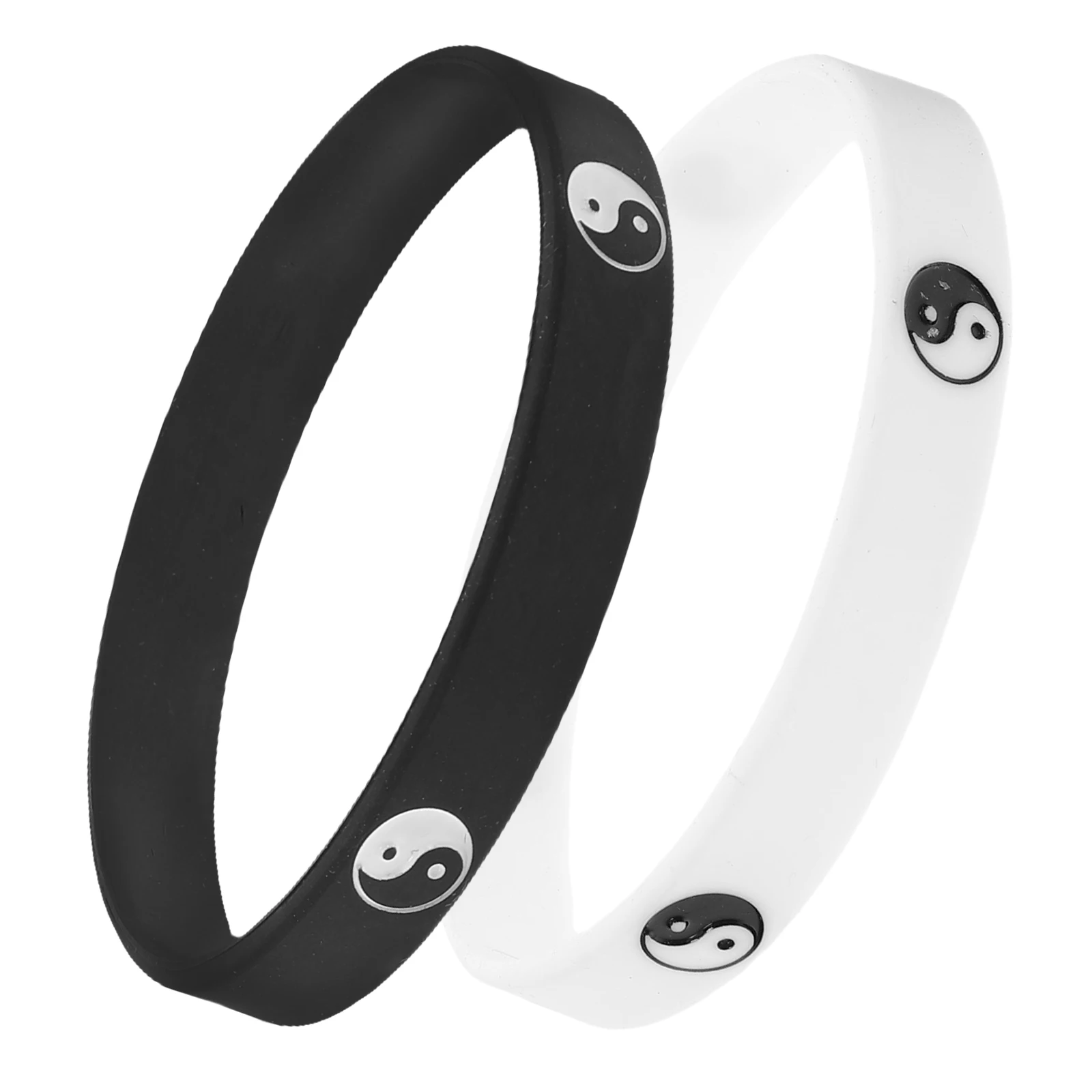 

2pcs Tai Chi Image Bracelet Couple Men Wrist Band Yin Silicone Bracelets Jewelry Accessories