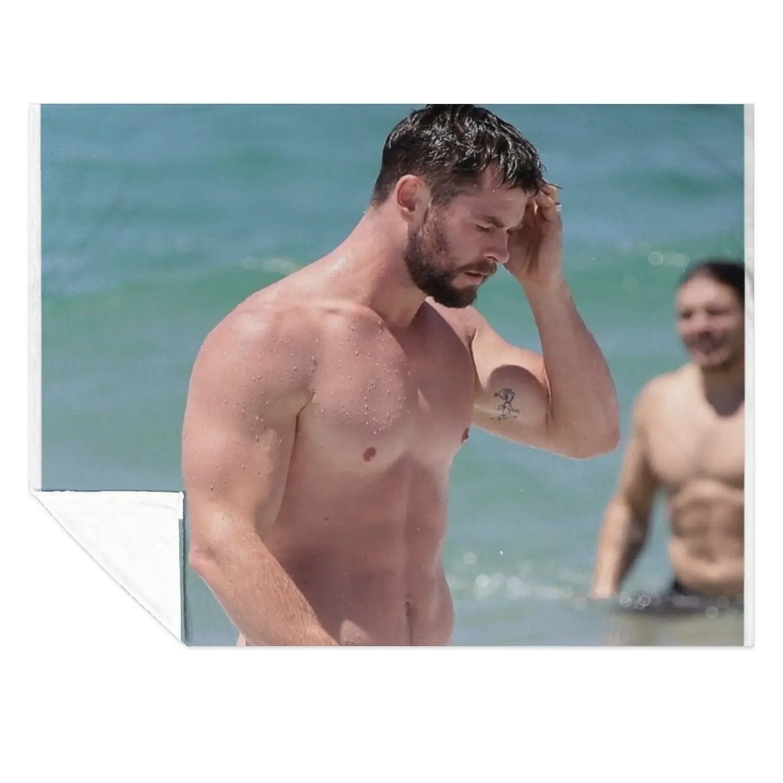 

Sixpack Chris Hemsworth Throw Blanket Plaid valentine gift ideas Personalized Gift Bed Blankets