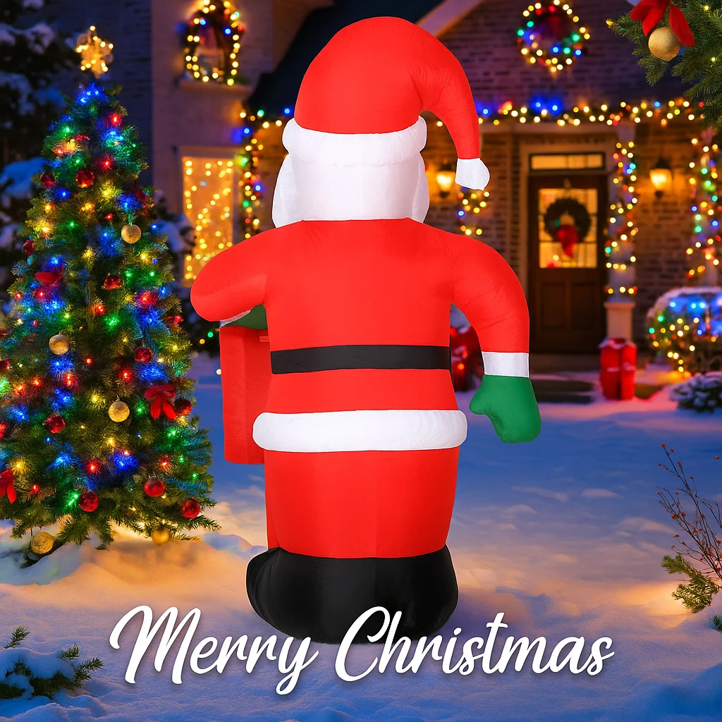 5,91 FT Yard Party Dekoration Aufblasbare Santa Claus Tafel Spielzeug LED Licht Weihnachten Liefert Ornamente Weihnachten Geschenke Wohnkultur